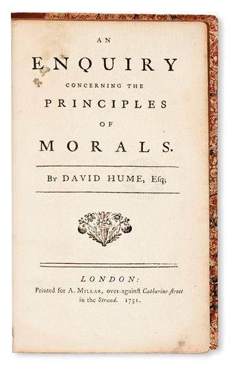 HUME, DAVID.  An Enquiry concerning the Principles of Morals.  1751